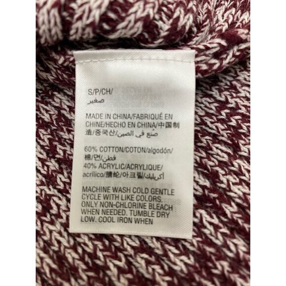 Maison Jules Oreppy Collegiate Women's V Neck Sweater Knit Dark Red Size S - Picture 10 of 10